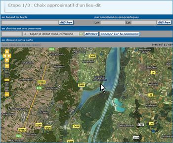 La saisie des observation simplifiée : par clic sur la carte