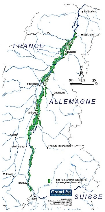 Carte Rhin supérieur RAMSAR